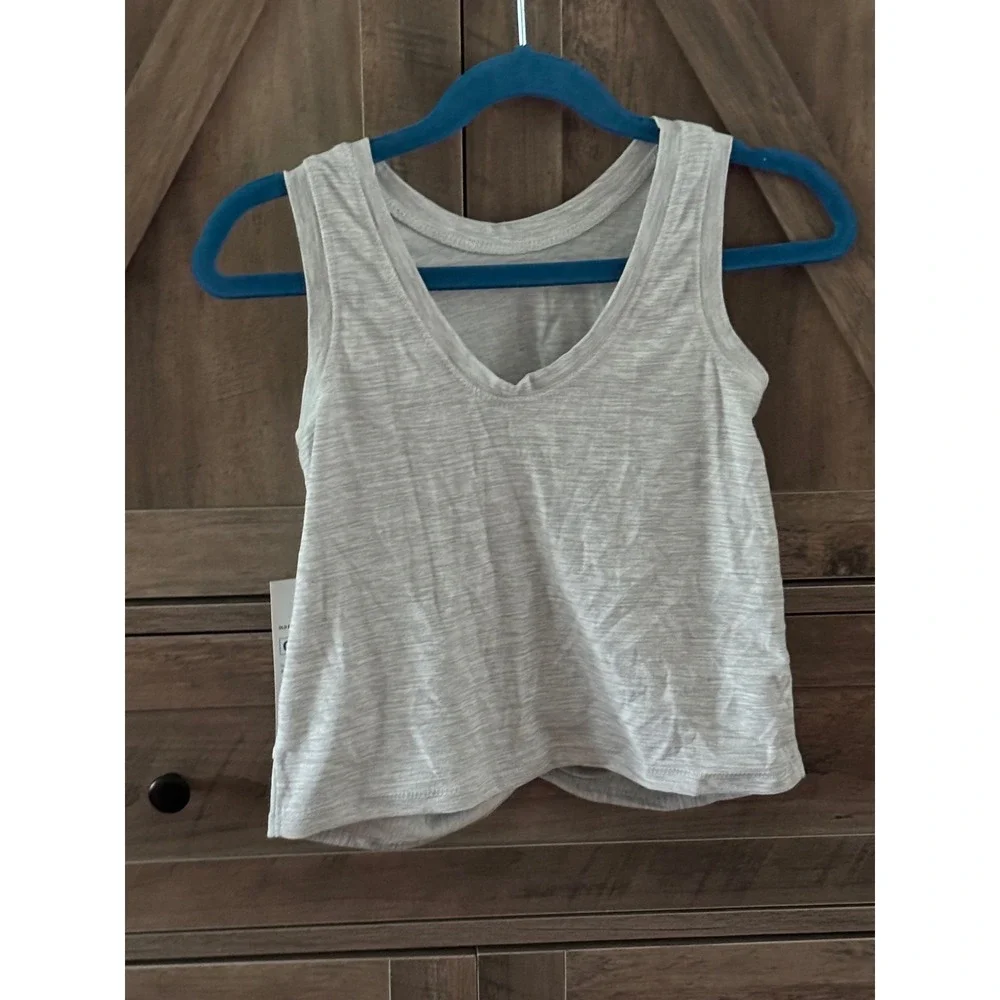 Old Navy Active Girls Breathe On Twist Front Tank Top Heather Gray XS 5 NWT